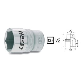HAZET Hex Socket 900-9 | 12.5mm Square Drive, Flat Width 9mm, Knurled | Socket with Chrome Plated and Polished Surface for Manual Operation