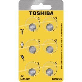 TOSHIBA CR1220 3V Lithium Coin Cell Child Resistant Blister Package (6 Batteries)