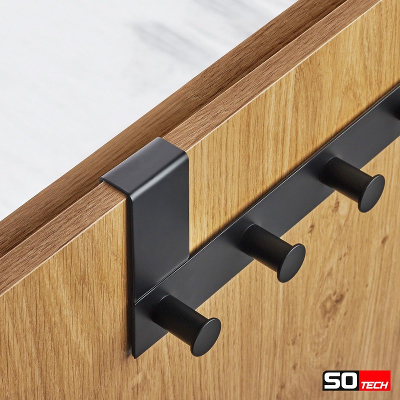 SOTECH Linea I Door Coat Rack (Stainless Steel Black Matt,