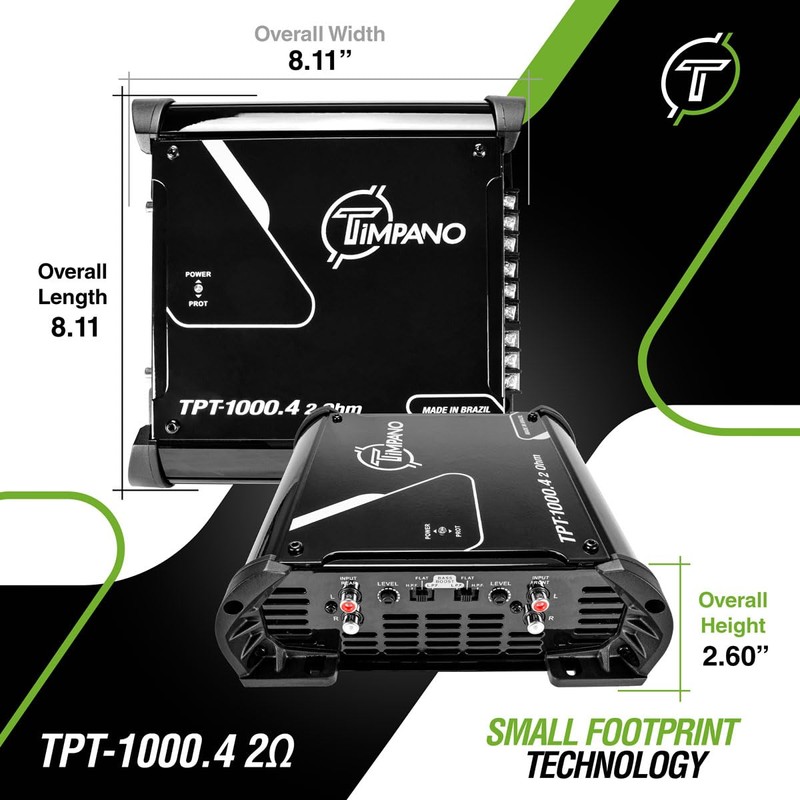 Timpano TPT-1000.4 Compact 4 Channel Car Audio Amplifier – 4