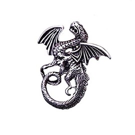 Hifunny Broche de dragón vintage con diseño de demonio volador y monstruo de dragón volador para mujer y hombre, Metal, estrás,
