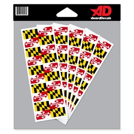 Maryland Flag Sticker Decal for Helmets (Football, Baseball, Softball, Hockey, Lacrosse, Etc.) 50 Stickers The Original Award Decals Premium 20mil Thick Helmet Decals Made in The USA Since 1976