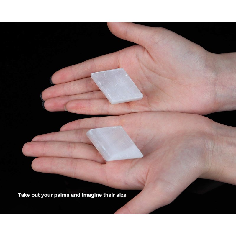 AMOYSTONE 4Pack White Drawer Knobs Natural Selenite Stone Dresser Knobs