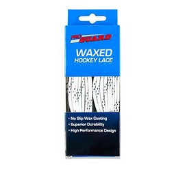 Proguard Plastic Tipped Waxed Hockey Lace , White Boxed, 84-Inch