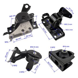 4PCS Engine Motor & Trans Mount Set Compatible with 2009 2010 2011 2012 for RAV4 2.5L with Automatic Trans Mount for A62064 A62038 A72006 A62050