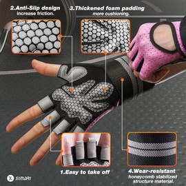 SIMARI Guantes de Entrenamiento para Hombre y Mujer con Soporte de mu?eca para Entrenamiento en Gimnasio, protección Completa de la Palma para Fitness, Levantamiento de Pesas, Ejercicio, dominadas