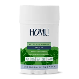 Homu | 1 Pieza Desodorante Natural en Barra Notas del Bosque Regular - Fórmula original para todo tipo de piel (con Bicarbonato de sodio) - Cont. 55 grs. Por pieza (Notas del Bosque Regular, 1)