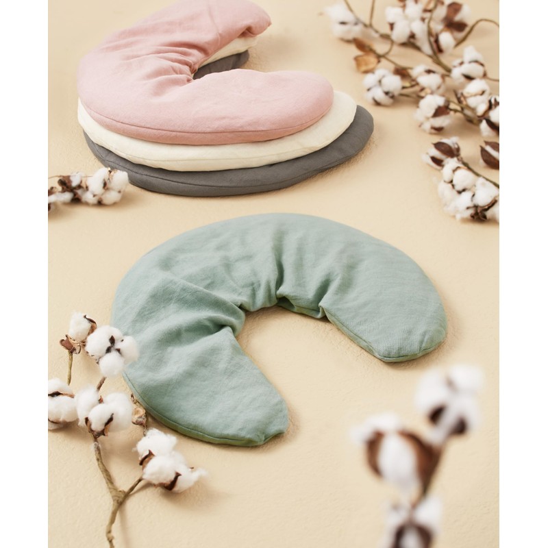 Bucky Linen Hot & Cold Neck Pillow, Natural Buckwheat Filling,