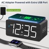 DreamSky Wooden Digital Alarm Clock with Wireless Charging for Bedroom,