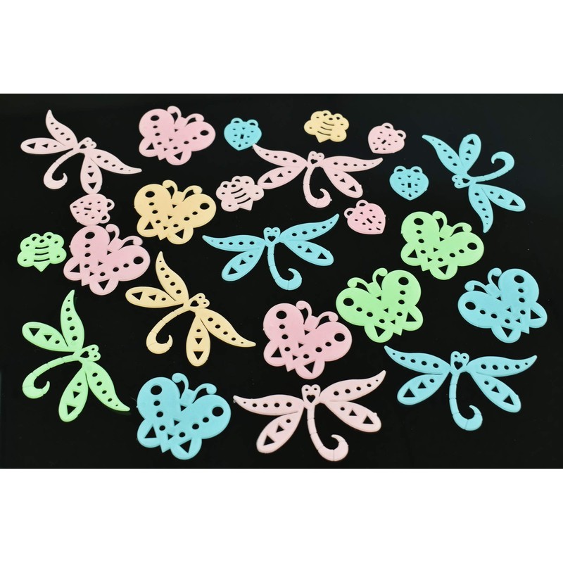 DirectGlow 24 Piece Glow in The Dark Butterflies and Bugs