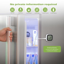 KeeKit Refrigerator Thermometer Alarm, Smart Bluetooth Temperature Monitor Sensor with Remote APP Alert, Indoor Thermometer Humidity Gauge Meter for Refrigerator, Freezer, Fish Tank
