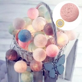 DAS Serie Luces Eventos Fiesta 20 Esferas Grandes Algodón Bola