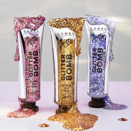Lamel Insta Glitter Bomb - Face & Body Glitter - Transparent & Sparkling Gel Texture - 20 ml - Silver N.401