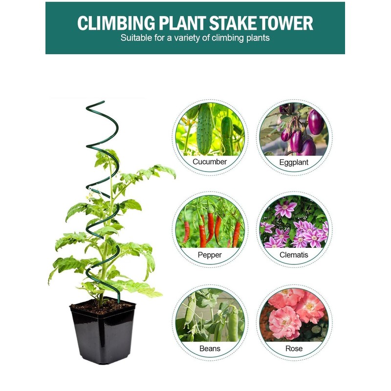 6PCS Tomato Spiral Stakes - 2025 New Tomato Plant Supports,
