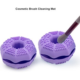 Limpiador De Brochas De Maquillaje En Forma De Dona,Base De Silicona Para Lavado Y Almacenamiento,2 Piezas,Material delicada Y Duradero,Diseno De Cuenco,Multiusos, Facil De