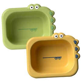 Kisangel 2pcs Portable Cartoon Wash Basin Lightweight Bathing Tub Durable Soaking Basin for Home Outdoor Camping Colors