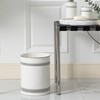 Motifeur Bathroom Wastebasket - Ceramic Decorative Trash Can (Rhinestones, White)