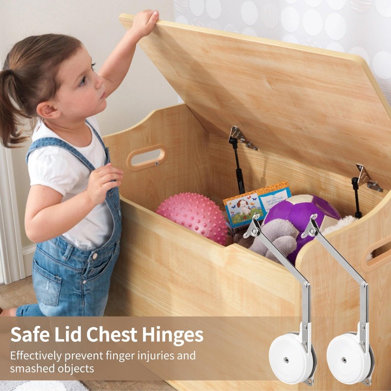 2 Pcs Toys Box Hinges, Soft Close Lid Chest Hinges,