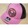 Floral Skull Cap, Richardson 112 Trucker Cap, Pink and Black
