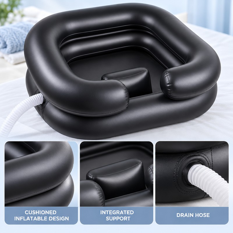 Inflatable Shampoo Basin for Hair Washing – Portable Foldable Wash