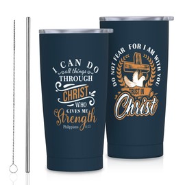 Christian Gifts for Men, Trust In Christ Tumbler 20oz, Religious Gifts for Men, Christian Coffee Travel Mugs, Inspirational Gift Coffee Cup, Christians Gift for Mens Faith Catholic Father's Day
