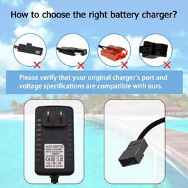 BXIZXD 6 Volt Battery Charger for Ride On Toys, Compatible with Fisher-Price Power Wheels Toddler Blue Battery Models 00801-1230/00801-1457/00801-1868/00801-1900/00801-0336, SafeAmp Battery SA-PW6VBLU