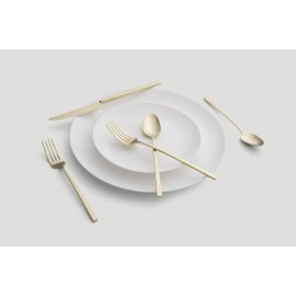 Cambridge Champagne Satin Damaris 20-Piece Flatware Set, Service for 4, 0