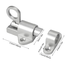 BRIOTA Pack of 2 Automatic Locking Door Bolts, Spring Locking Window Latch, Burglary Protection, Window Lock with Screws for Windows, Cabinet Doors, Balcony Doors (Silver)