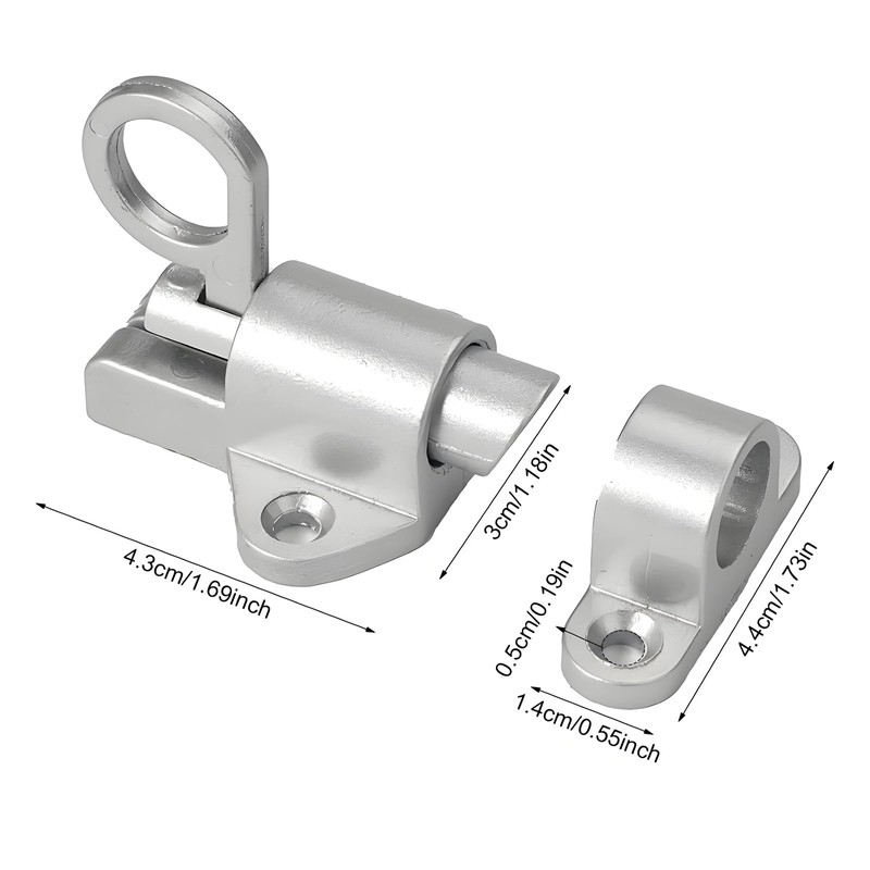 BRIOTA Pack of 2 Automatic Locking Door Bolts, Spring Locking