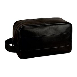Leonhard Heyden Hamburg Leather Toiletry Bag 25.5 cm, black