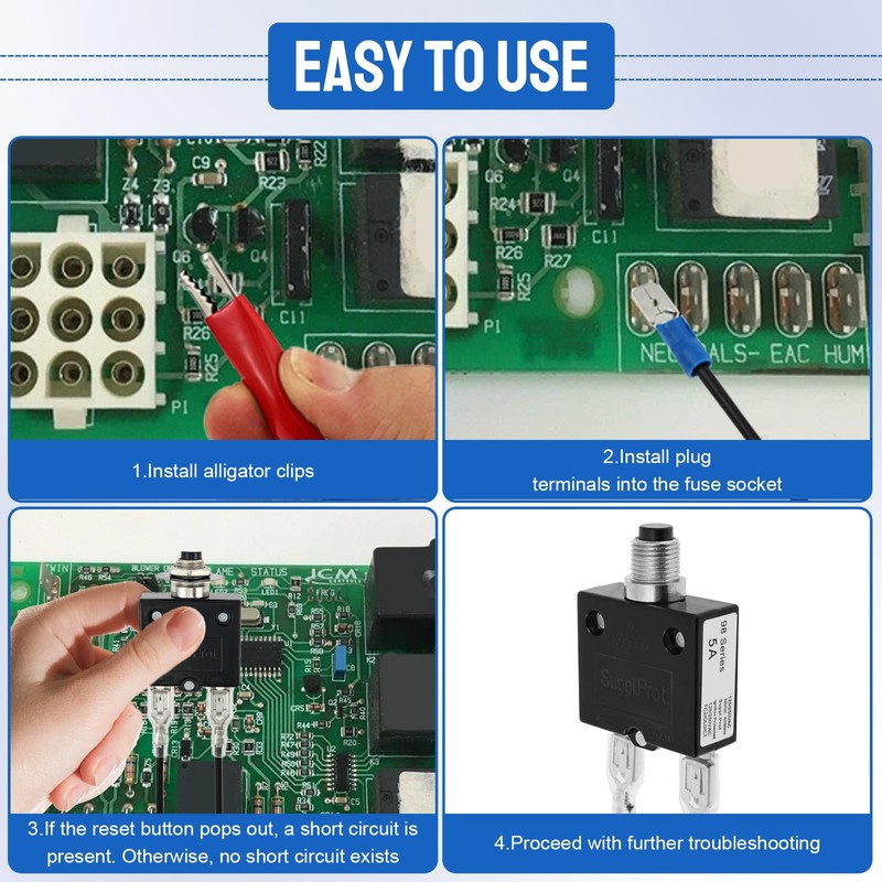 Fuse Popper HVAC, 3 Amp 5 Amp Resettable Fuse HVAC