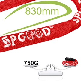 SPGOOD Bike Locks Heavy Duty/Bicycle Chain/Cycling Lock (14 Colors) 5-Digits Codes Resettable 100,000 Codes for Bike Cycle, Moto, Door, Gate Fence 830mm Length(Red)
