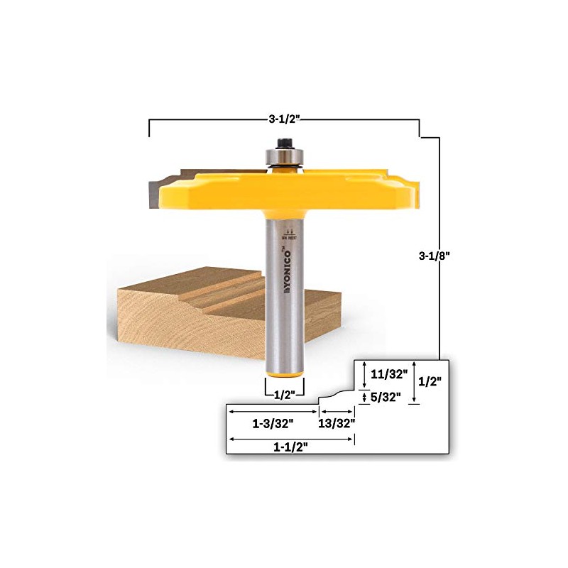 YONICO Router Bits Exterior Casing 3-1/2-Inch Dia. Brick Mold 1/2-Inch
