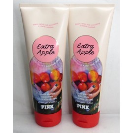 VICTORIA'S SECRET PINK 24-HOUR MOISTURE EXTRA APPLE BODY LOTION 8 OZ - LOT OF 2