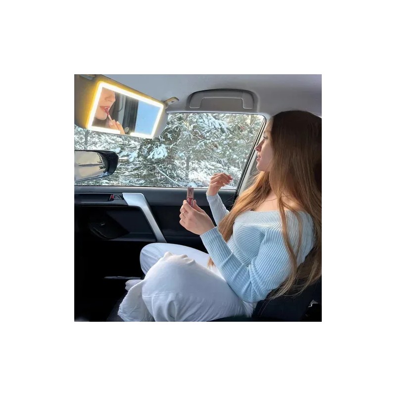 Espejo De Maquillaje De Visera De Coche Con 3 Modos