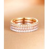 TIGRADE 2mm Women Titanium Eternity Ring Cubic Zirconia Anniversary Wedding