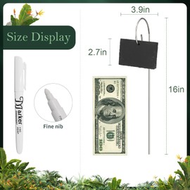 Cureder 10-Pack Marble Rectangle Garden Markers,Weatherproof Metal Plant Labels Large Planting Seedling Stake Signs, for Seedlings Herbs Vegetable Greenhouse Gifts with White Marker Pen Labels