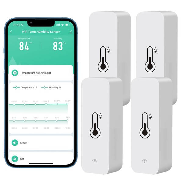 Comboss WiFi Hygrometer/Thermometer Sensor, Wireless Temperature and Humidity Sensor for