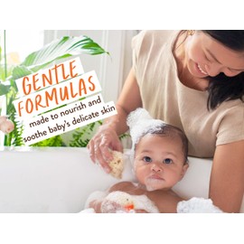 Babo Botanicals Baby Care Essentials Gift Set - Skincare, Bath & Diaper - For Delicate Skin, Fragrance-Free with Shea Butter, Includes Reusable Carry Pouch - Natural & Plant Based - 5 Items Set