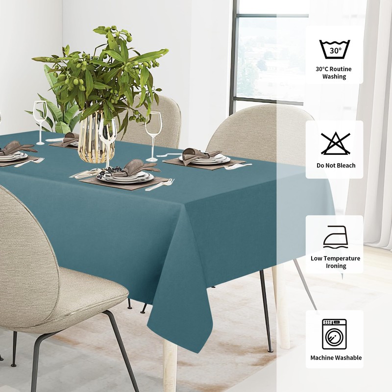 Easy-Going - Mantel rectangular de lino sintético impermeable, a prueba
