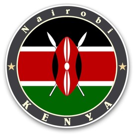 2 x 30cmVinyl Stickers - Kenya East Africa Nairobi Flag Travel Decals for Car Van Luggage Scrap Book Fridge #5186