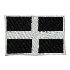 LUQI Cornwall County Flag Logo Iron On Sew On Embroidered Patch Badge Applique for Clothes Shirts Jeans etc, 9 X 6 CM