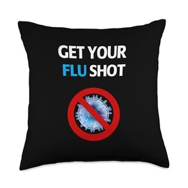 Get Your Flu Shot Vaccination Nurse & Drug Store Throw Pillow