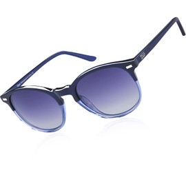 DUCO Retro Round UV400 Polarized Sunglasses for Women Men Vintage Shades Classic Acetate Trendy Fashion Sunglass DC1230