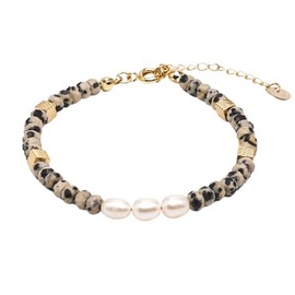 Handgefertigtes Armband aus natürlichen Edelsteinen für Frauen und Mädchen | Heilkristall Edelstein Perlenarmband – verstellbar (Peckle Stone)