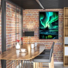 Worihut 5D Diamonds Painting Kits for Adults,?Northern Aurora Lights DIY Full Round Diamond Art Cross-Stitch Perfect for Hotel and Bar Decor Holiday Birthday Gifts 8x12 Inch