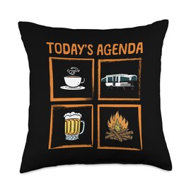 Best Pop Up Camper Art For Men Women Pop Up Trailer Camping Throw Pillow