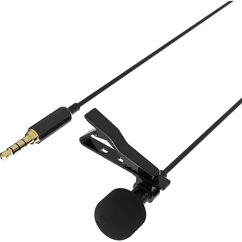 ANCLLO Lavalier Clip-on Condenser Microphone Omnidirectional for Smartphone Camera Live