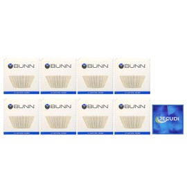 Coffee Filter – 8 PK - 100 PCS per Pack – Taller – Flat Bottom Liner – Quality Paper for Most Coffee Makers – Aromatic Brew – with Jecudi towel