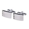 Luxury Silver Cufflinks Clear, Smooth and Elegant with Three Iridescent